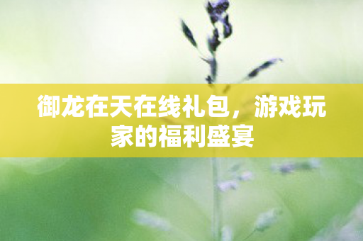 游戏玩家的福利盛宴图片