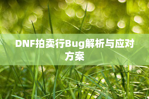 DNF拍卖行Bug解析与应对方案图片