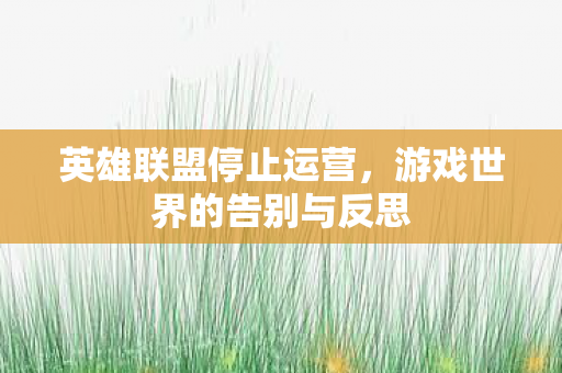 游戏世界的告别与反思图片