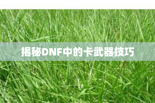 揭秘DNF中的卡武器技巧图片