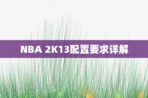 NBA 2K13配置要求详解图片