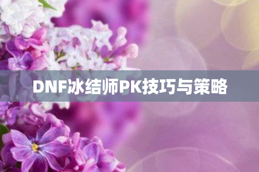 DNF冰结师PK技巧与策略图片