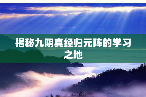 揭秘九阴真经归元阵的学习之地图片